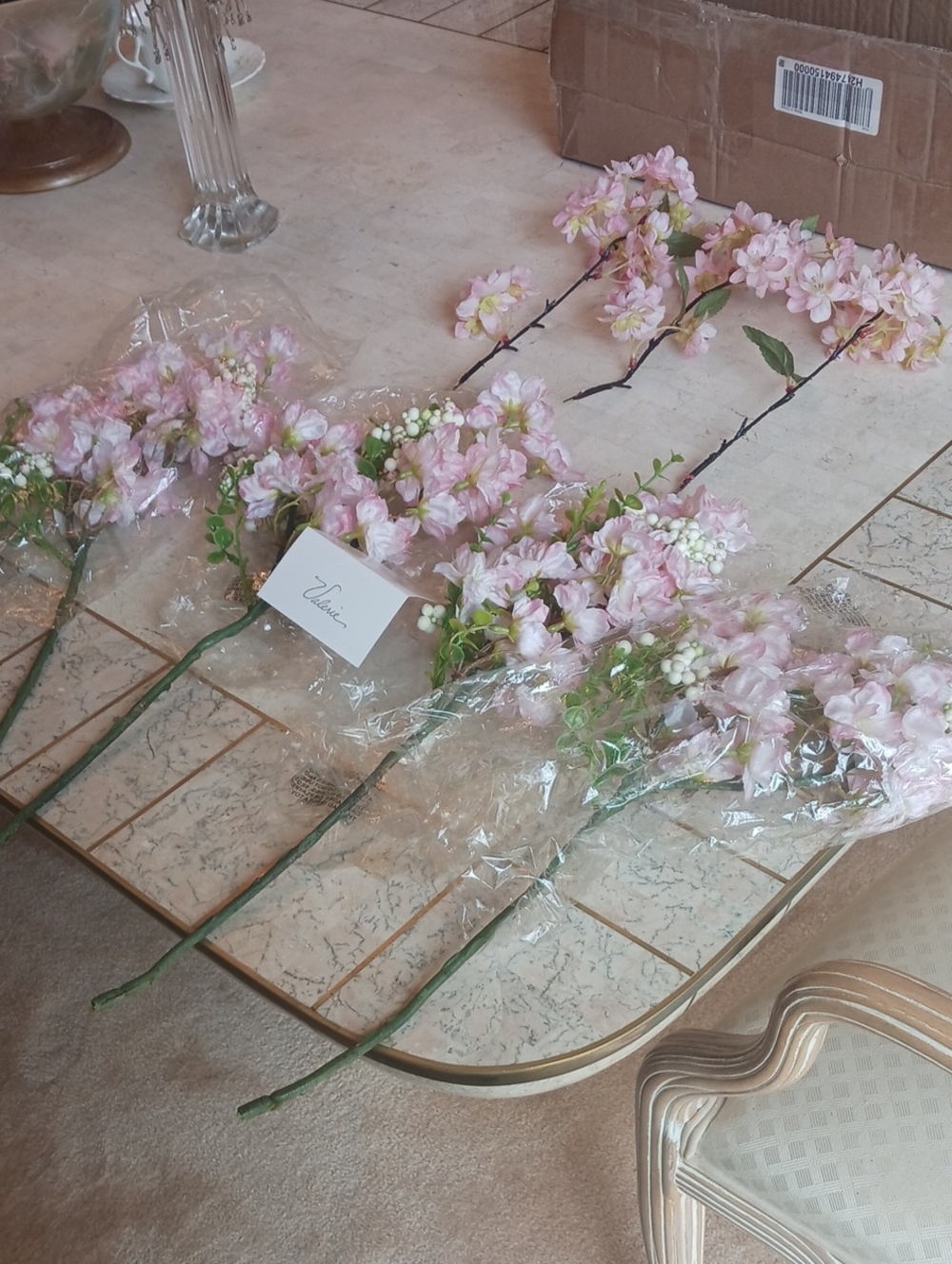 Floral-faux Cherry Blossom "Picks" by Valeri/QVC..NEW In Box,,see Description